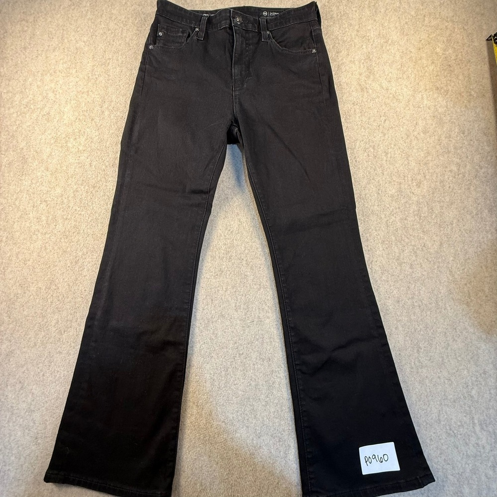AG Adriano Goldschmied Black Flare Bootcut Jeans Size 28 Stretch Denim P0960